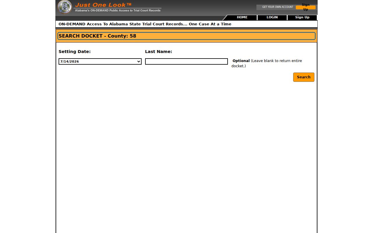 Lamar County court dockets Alacourt setting date and last name search