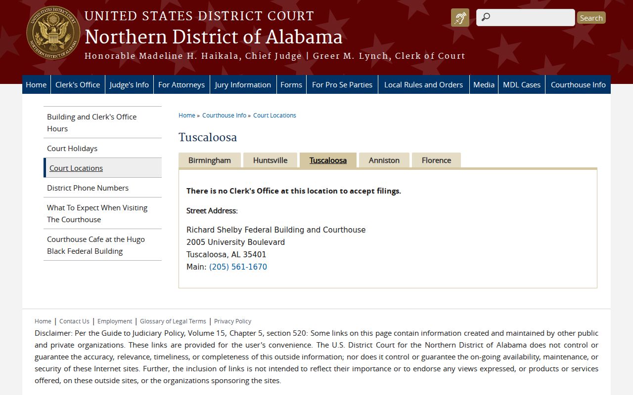 Lamar County Circuit Court records Northern District Tuscaloosa courthouse page