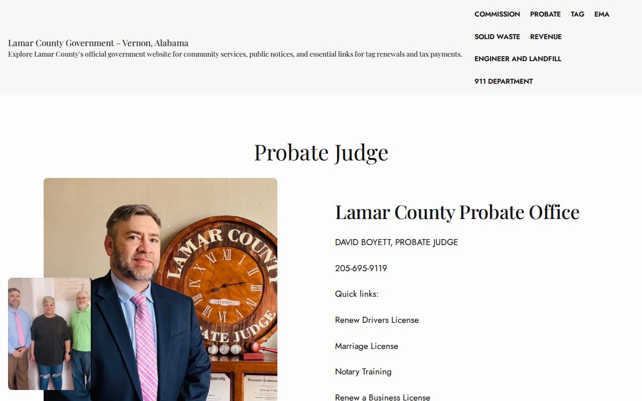 Lamar County probate records Probate Judge office page